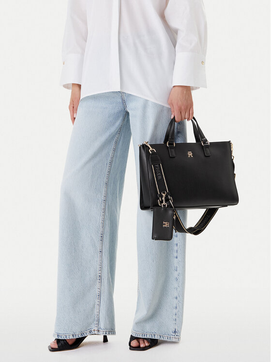Tommy Hilfiger Tommy Hilfiger Ročna torba Th Joy Satchel AW0AW16814 Črna