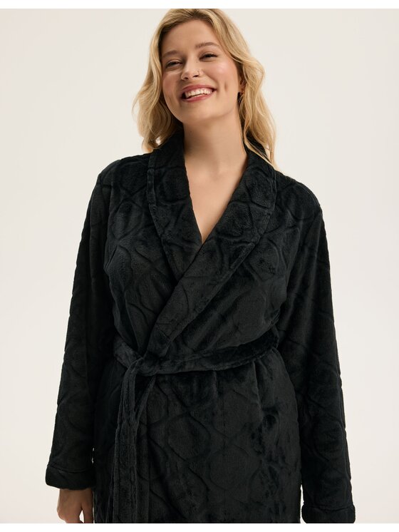 Esotiq Esotiq Župan 43932 Černá Regular Fit
