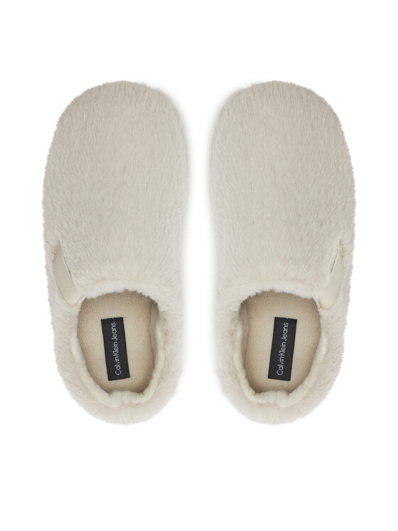 Calvin Klein Jeans Calvin Klein Jeans Kapcie Home Anke Slipper Wn Fur YW0YW01596 Écru