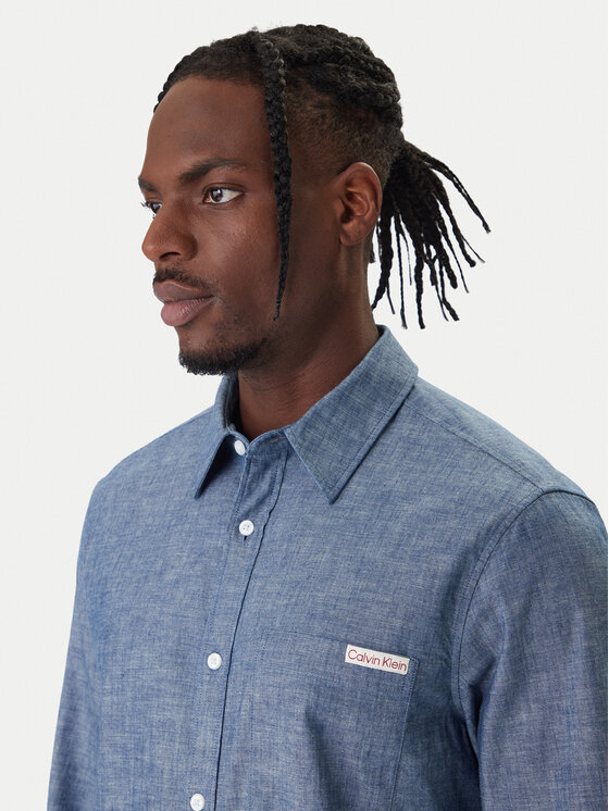 Calvin Klein Jeans Calvin Klein Jeans Πουκάμισο Chambray Classic LV04RF109G Σκούρο μπλε Regular Fit