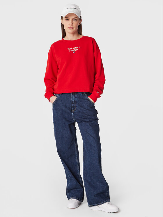 Tommy Jeans Tommy Jeans Felpa Essential DW0DW14851 Rosso Regular Fit