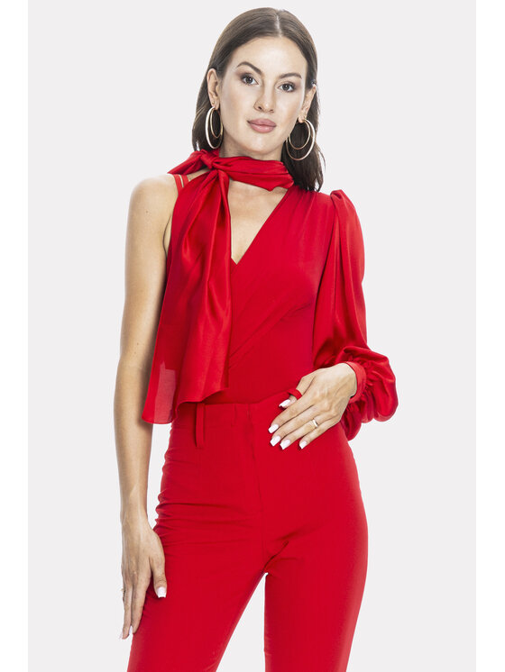 Body Angelika Józefczyk, Rozmiar 38, Czerwone, Eleganckie Body Maya w Paryskim Stylu Czerwone