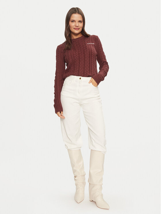 Guess Jeans Guess Jeans Pulover W4BR13 Z3HN2 Vișiniu Regular Fit