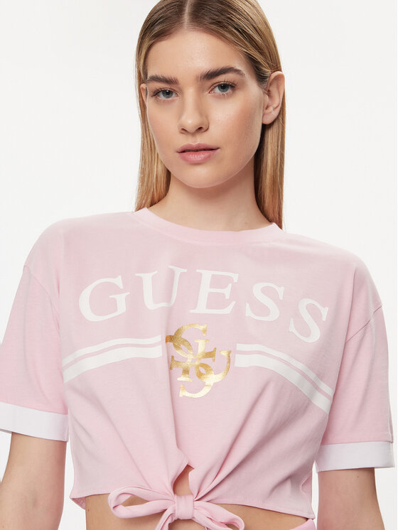 Guess Guess Тишърт V4GI00 I3Z14 Розов Boxy Fit