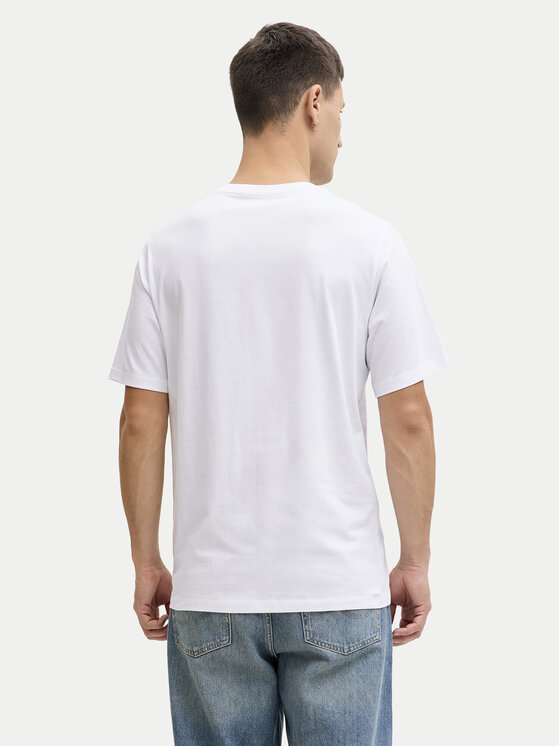 Jack & Jones Jack & Jones T-Shirt Ejeff Logo 12288536 Λευκό Regular Fit