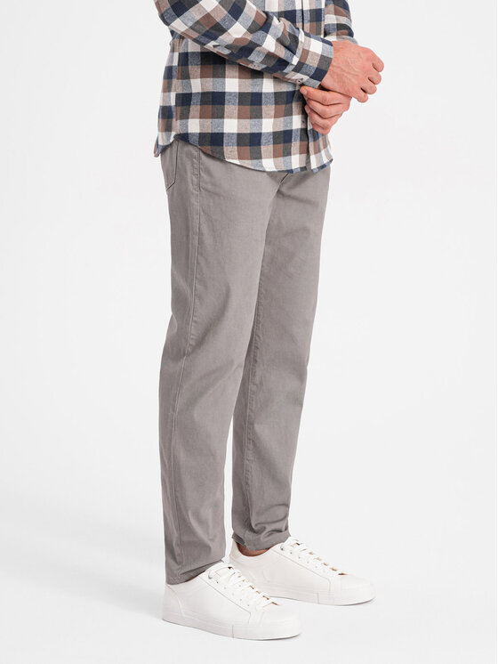 Ombre Ombre Spodnie materiałowe OM-PACP-0151 Beżowy Fitting Fit