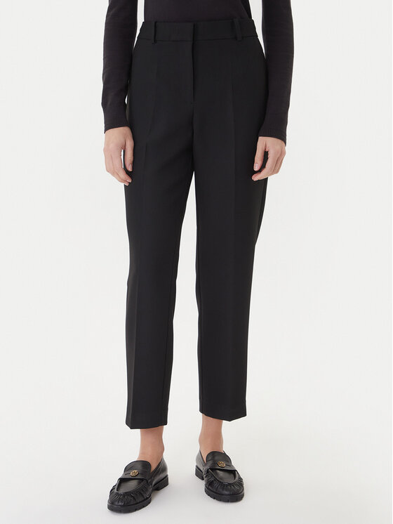 Tommy Hilfiger Tommy Hilfiger Kalhoty z materiálu WW0WW48355 Černá Straight Fit