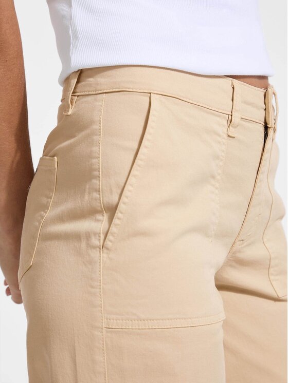 Guess Jeans Guess Jeans Kalhoty z materiálu 174921 Béžová Slim Fit
