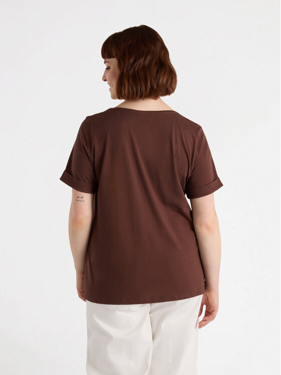 Fiorella Rubino Fiorella Rubino T-Shirt G203L008508N022 Brązowy Regular Fit