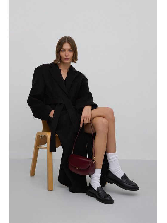 Estro Estro Παλτό ER00117927 Μαύρο Loose Fit