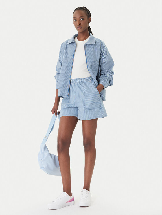 Roxy Roxy Kratke traperice Stay Wavy ERJDS03345 Svijetloplava Regular Fit