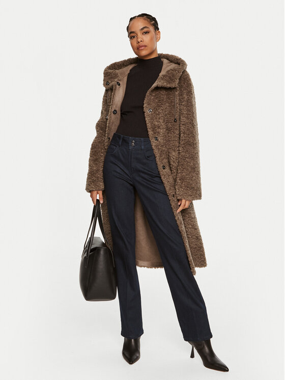 Luisa Spagnoli Luisa Spagnoli Kožich Serra 541290 Hnědá Oversize