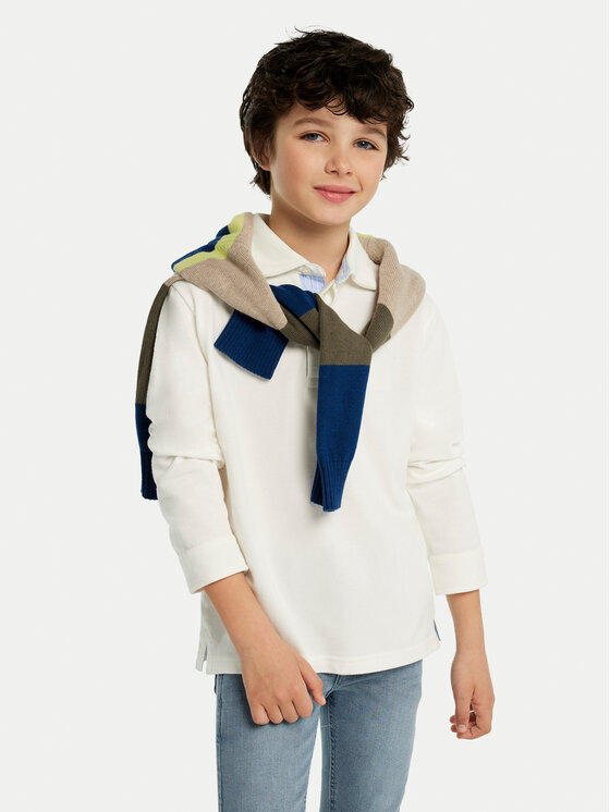 Mayoral Mayoral Tricou polo 7104 Écru Regular Fit