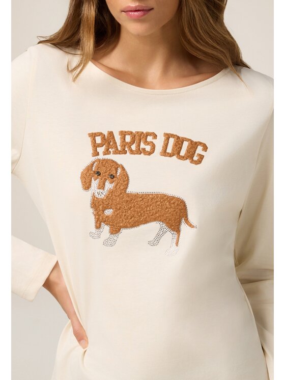 Oltre Oltre T-shirt G064J004609N0S1 Crema Regular Fit