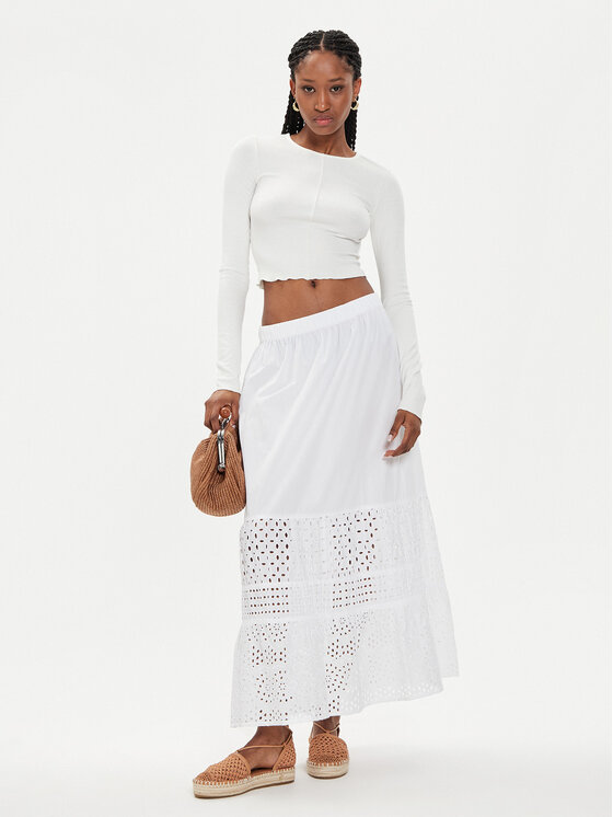 United Colors Of Benetton Gonna a trapezio 49HSD003N Bianco Regular Fit Modivo