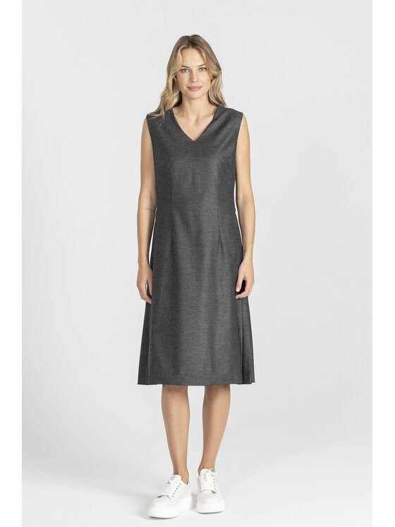 Deni Cler Milano Deni Cler Milano Sukienka codzienna W-DC-3069-E5-C5-88-1 Szary A-Line Fit