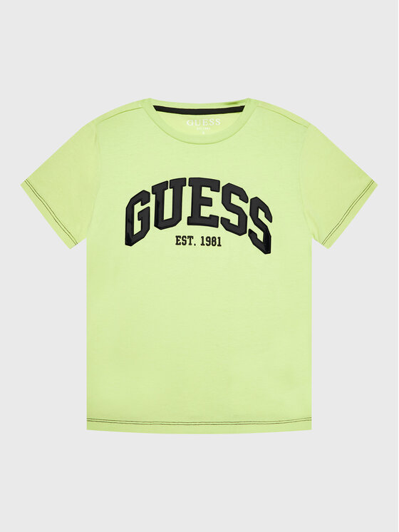 Guess T-krekls N3RI07 K8HM3 Zaļš Regular Fit