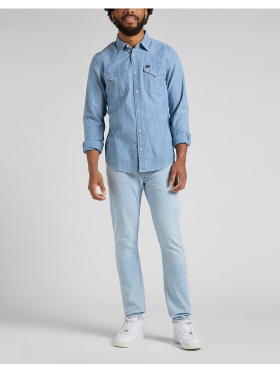 Lee Lee Koszula REGULAR WESTERN Niebieski Regular Fit