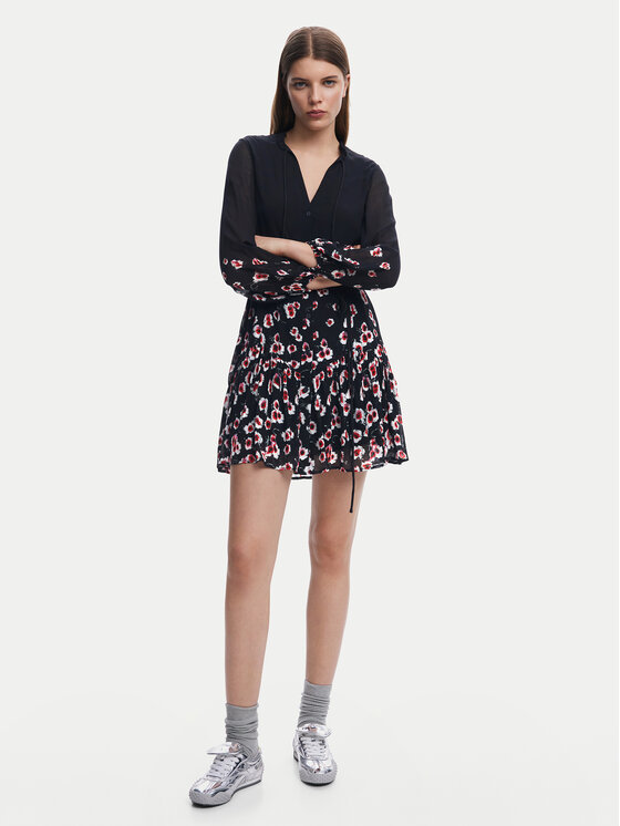 Desigual Desigual Haljina košulja 25SWVW31 Crna Regular Fit