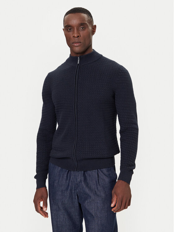 Bugatti Bugatti Strickjacke 7600-85524D Dunkelblau Regular Fit