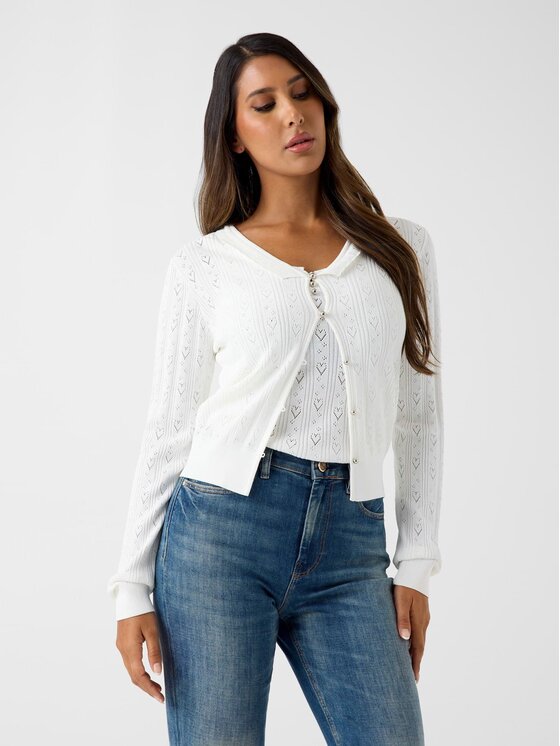 Guess Guess Sweter 182652 Biały Classic Fit
