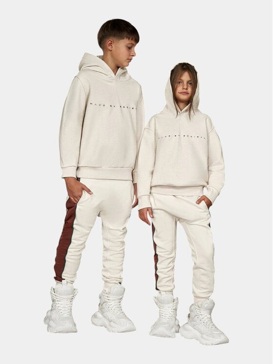 MADE BY SOCIETY MADE BY SOCIETY Ścierka Pantaloni jogger - P36721 Beżowy Basic Fit
