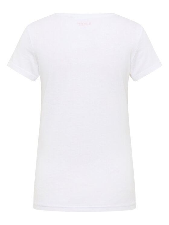 Mustang Mustang T-Shirt Style Loa Biały Regular Fit