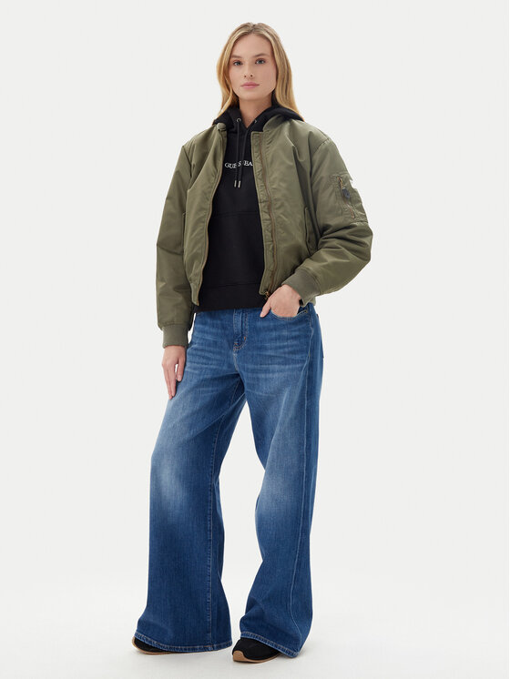 Guess Jeans Guess Jeans Geacă bomber W5RL81 WHAA2 Kaki Regular Fit