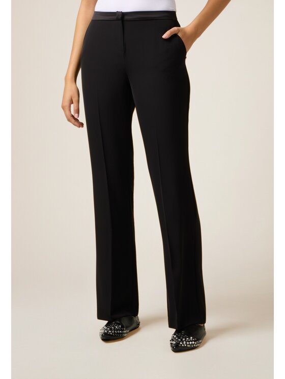 Oltre Oltre Pantaloni di tessuto P024R108780N033 Nero Regular Fit