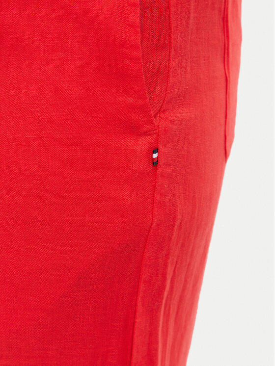 Tommy Hilfiger Tommy Hilfiger Kalhoty z materiálu WW0WW48970 Červená Wide Leg