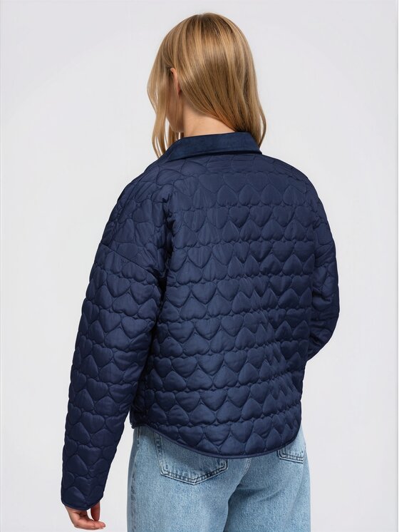Ombre Ombre Kurtka przejściowa OW-JT-E0018 Granatowy Regular Fit