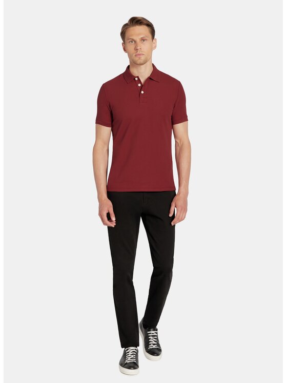 Pako Lorente Pako Lorente Polo P25WF-TX-004 Bordowy Classic Fit