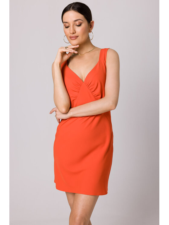 Makover Makover Každodenné šaty K159 Oranžová Regular Fit