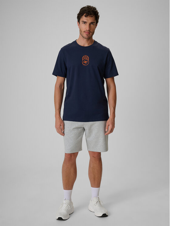4F 4F T-Shirt ESSENTIAL 2 Granatowy Regular Fit