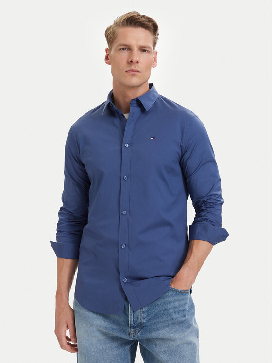 Tommy Jeans Cămașă Original DM0DM04405 Albastru Slim Fit