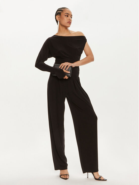NORMA KAMALI NORMA KAMALI Kalhoty z materiálu KK4237PLC32001 Černá Relaxed Fit