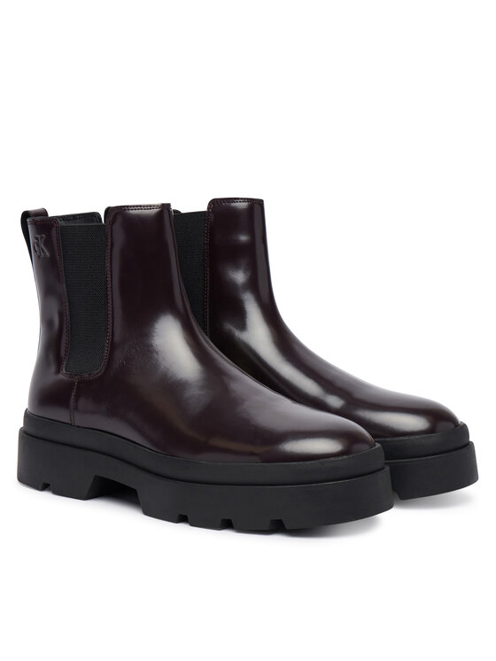Calvin Klein Calvin Klein Μποτάκια με λάστιχο Lugged Chelsea Boot Matt Lth HM0HM02445 Σκούρο καφέ