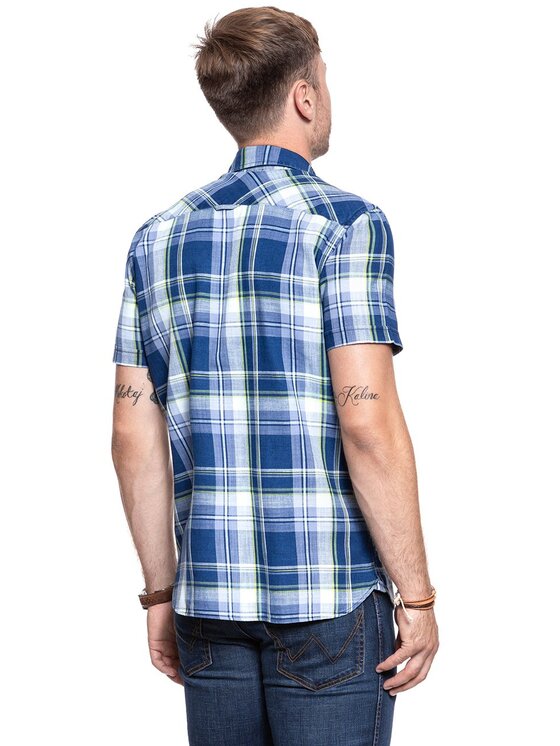 Mustang Mustang Camicia 1/2SLV_1/P_BD Blu Slim Fit