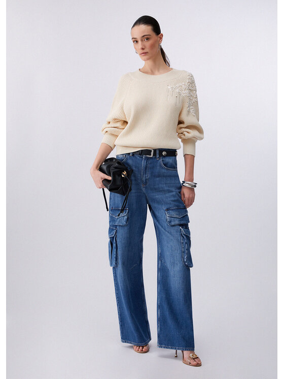 Liu Jo Liu Jo Maglione CA6043MS042C3974 Crema Regular Fit