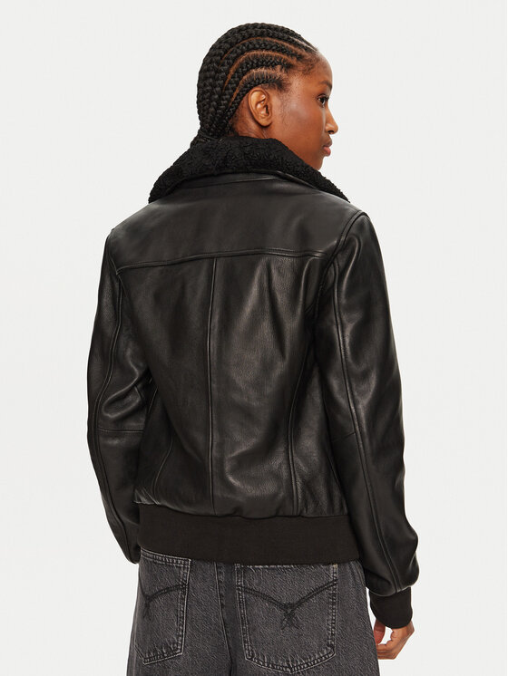 Serge Pariente Serge Pariente Giacca di pelle Romane Nero Regular Fit