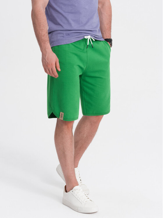 Ombre Ombre Šortky OM-SRSK-0105 Zelená Regular Fit