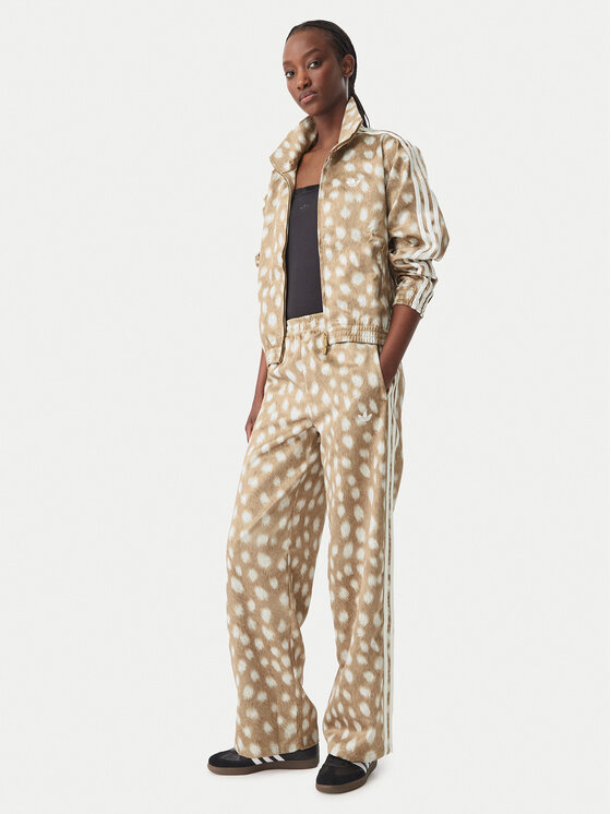 adidas adidas Spodnie dresowe Firebird KT2144 Brązowy jasny Wide Leg