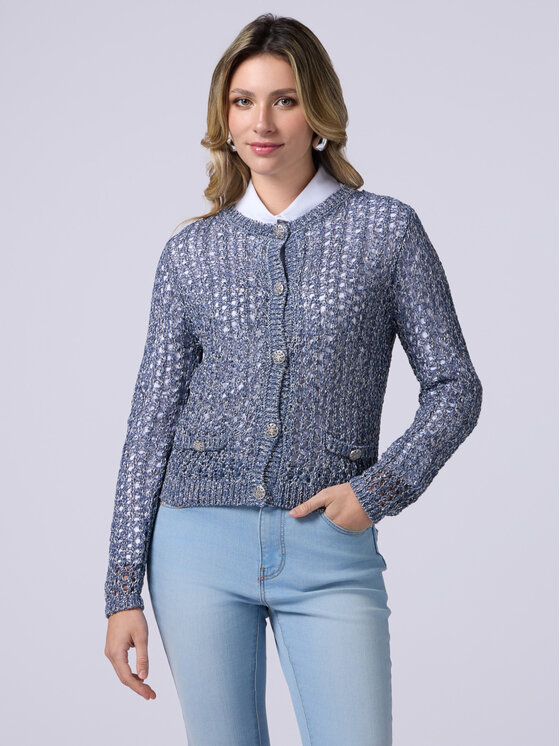 Oltre Oltre Cardigan M194J004924N0Z4 Blu Regular Fit