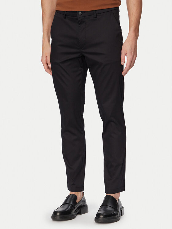BOSS BOSS Auduma bikses P-Kaiton1 50553841 Melns Slim Fit