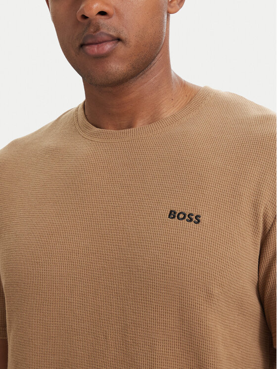 BOSS BOSS Majica Waffle 50535891 Bež Regular Fit