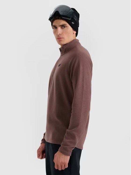 4F 4F Felpa di pile UFLEM065-ACAPU633-Paczka-80S Marrone Authentic Slim Fit