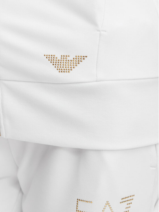 EA7 Emporio Armani EA7 Emporio Armani Džemperis ar kapuci 8NTM43 TJ9RZ 1100 Balts Regular Fit