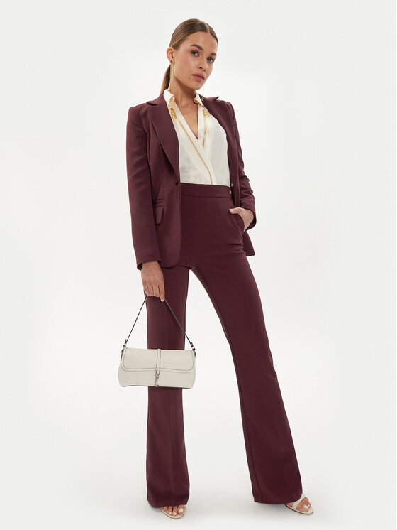 Elisabetta Franchi Elisabetta Franchi Marynarka GI-094-46E2-V500 Bordowy Regular Fit