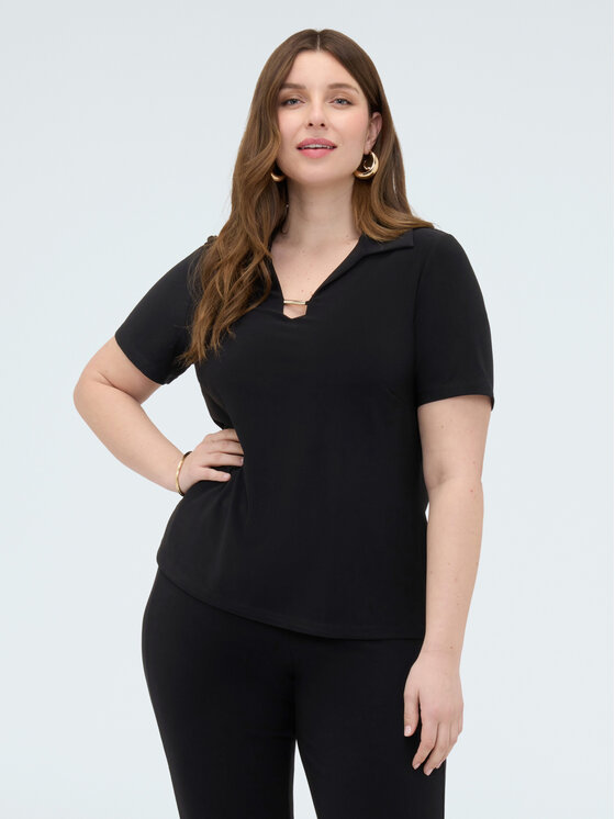 Fiorella Rubino Fiorella Rubino T-Shirt G06BL008980N033 Czarny Regular Fit