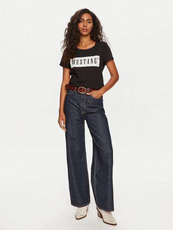 Mustang Mustang T-Shirt Alma 1013932 Μαύρο Regular Fit